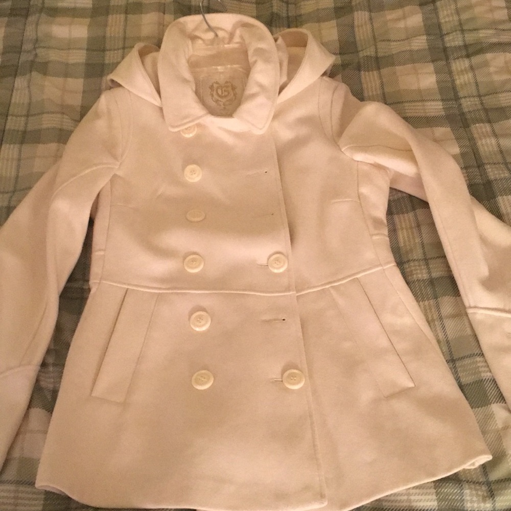 Guess wool coat with removable hood